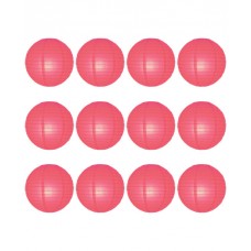 8" Paper Lantern Coral Regular Wire Value Pack (12 PCS)